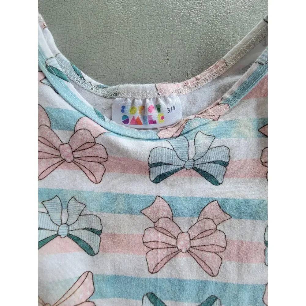 DotDot Smile Unicorn Ruffle Swing Dress Bow Skirted Romper 2PC Bundle‎ Size 3/4
